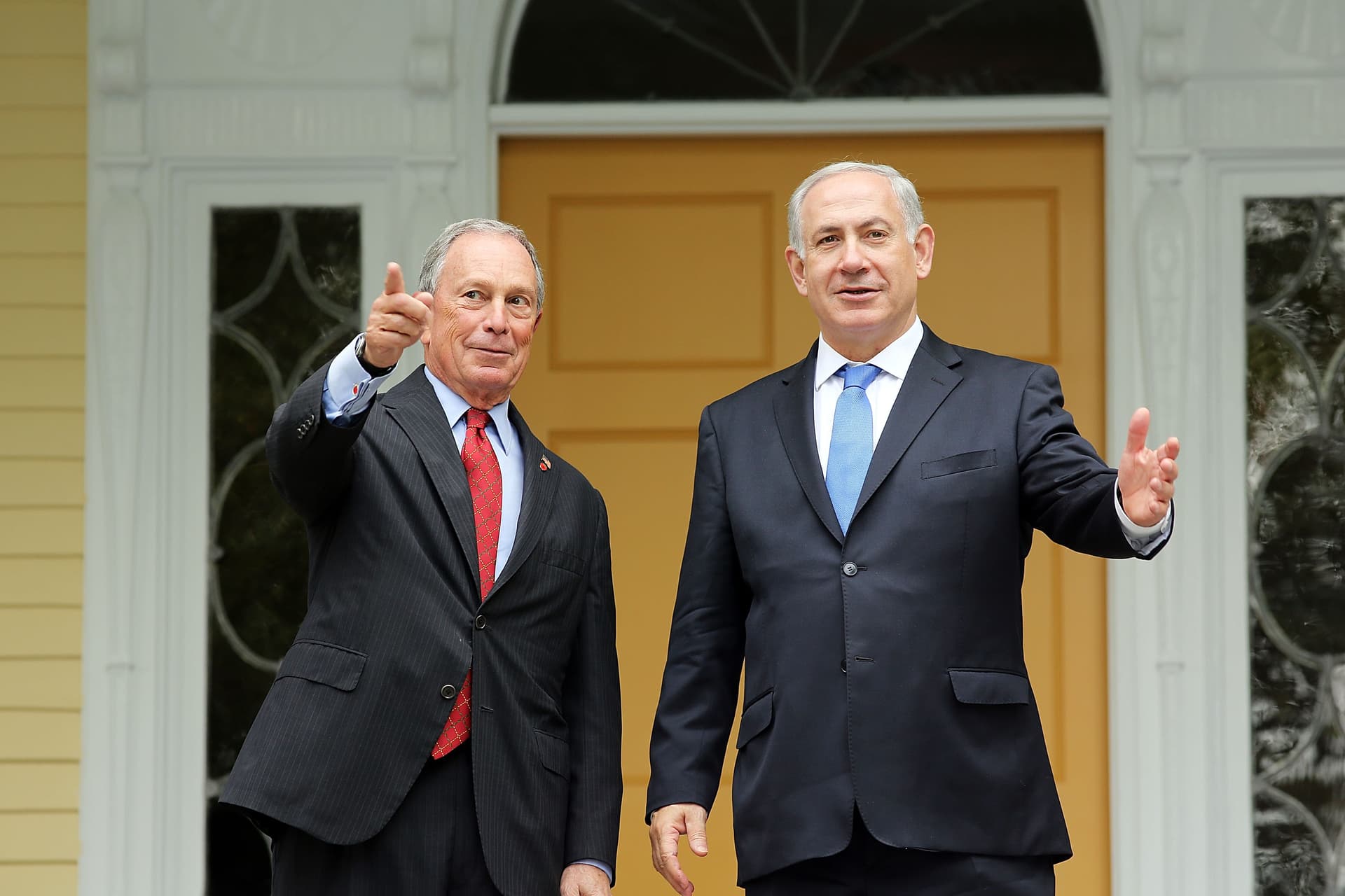 Spencer Platt/Getty Images Welcome to New York: Mayor Michael Bloomberg, left, greets Prime Minister Benjamin Netanyahu on September 27, 2012 at Gracie Mansion.