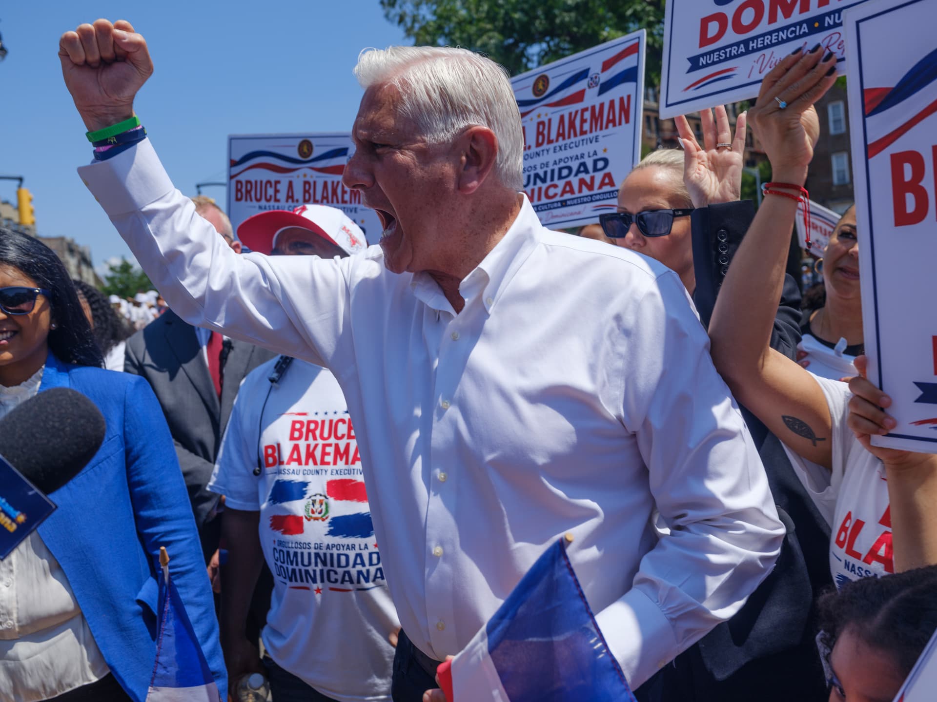 Andrew Lichtenstein/Corbis via Getty Images The GOP candidate for governor of New York, Bruce Blakeman, at The Bronx, July 26, 2026.
