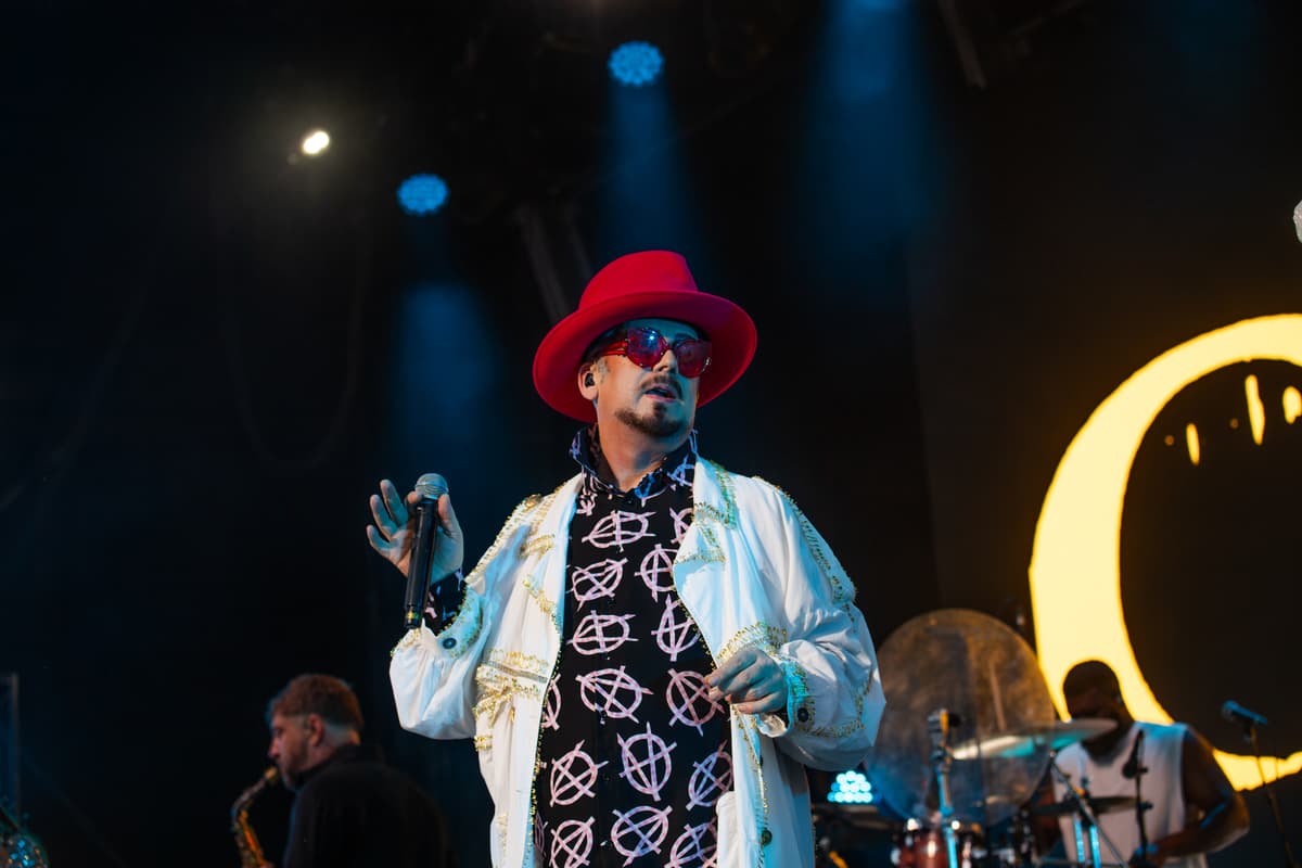 Ki Price/WireImage Boy George performs on stage during Henley Festival 2026 at Mill Meadows on July 8, 2026 in Henley-on-Thames, England.