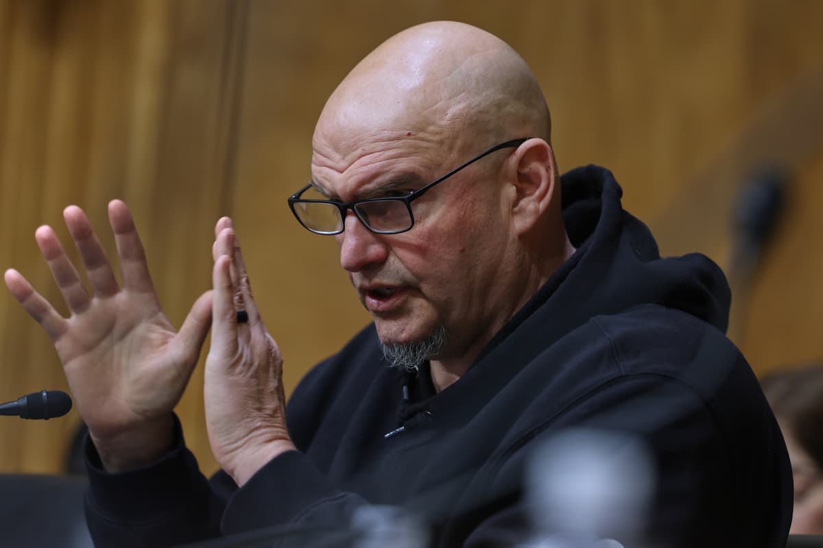 AP/Tom Brenner Senator John Fetterman speaks during a Senate Homeland Committee hearing on Capitol Hill, February 12, 2026.