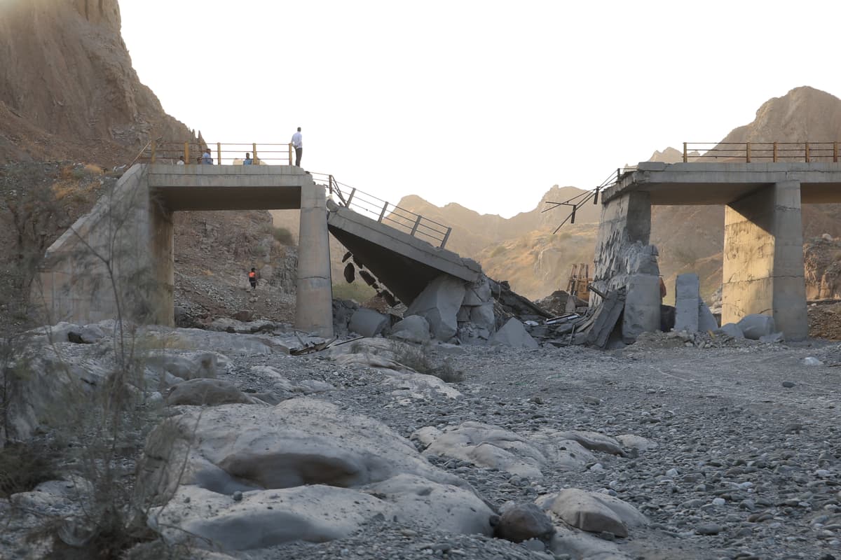 Amirhosein Khorgooi/Iranian Students' News Agency via AP A bridge destroyed after a strike in Hormozgan province, southern Iran, July 18, 2026.