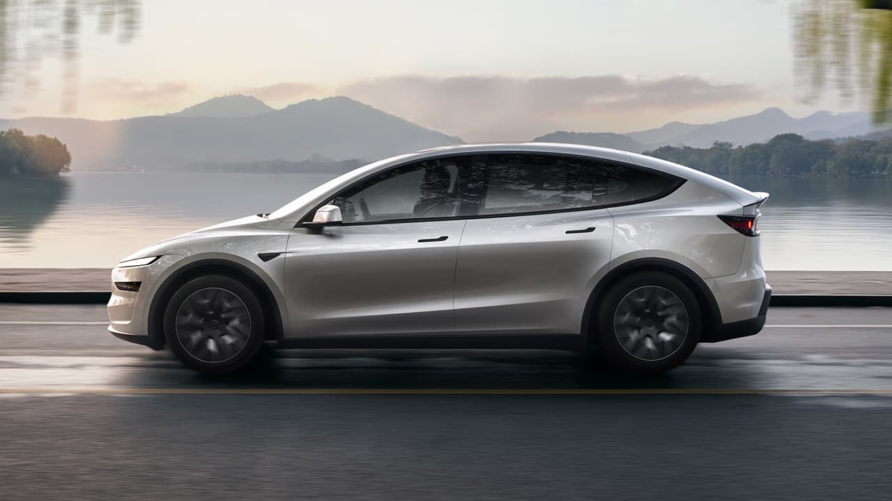 Tesla The Tesla Model Y L is a larger vehicle than the Model Y with three rows of seating.