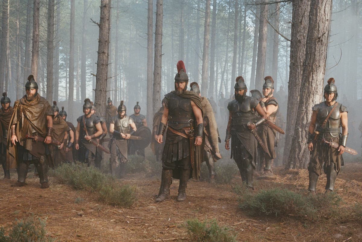 Melinda Sue Gordon/Universal Pictures via AP Matt Damon as Odysseus, center, in a scene from 'The Odyssey.'