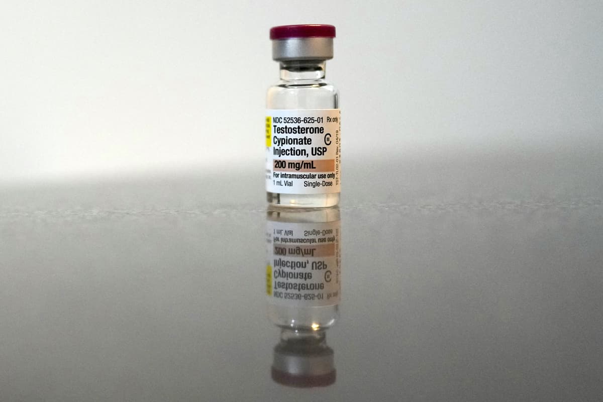Carolyn Kaster/AP A vial of testosterone cypionate is seen at Columbus, Ohio, on January 18, 2024.