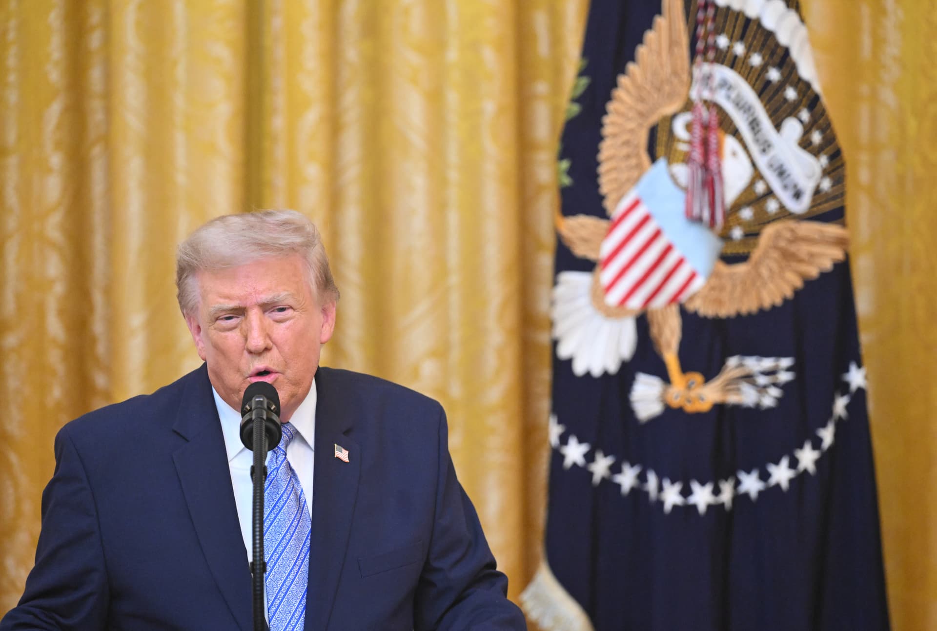 Saul Loeb/pool via AP President Trump speaks at the White House, July 16, 2026.