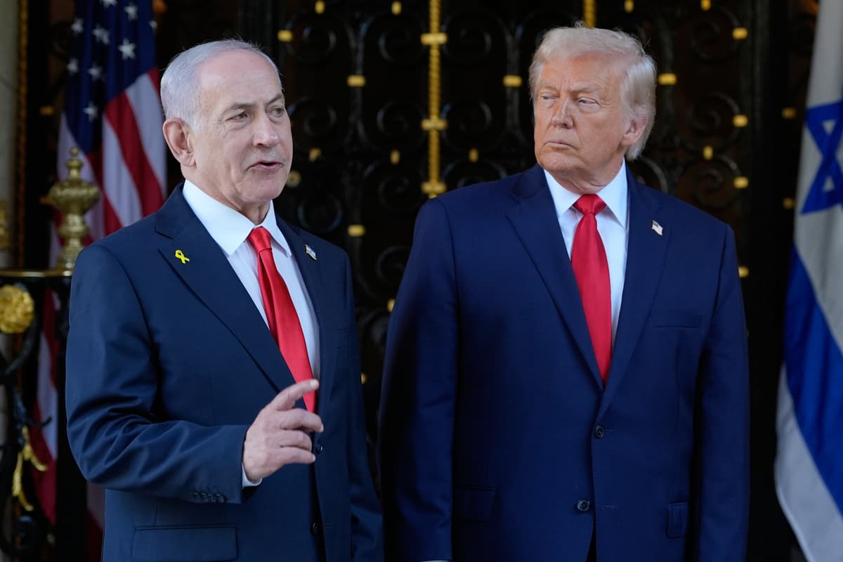 AP/Alex Brandon President Trump listens as Prime Minister Benjamin Netanyahu speaks at Mar-a-Lago, December 29, 2025.