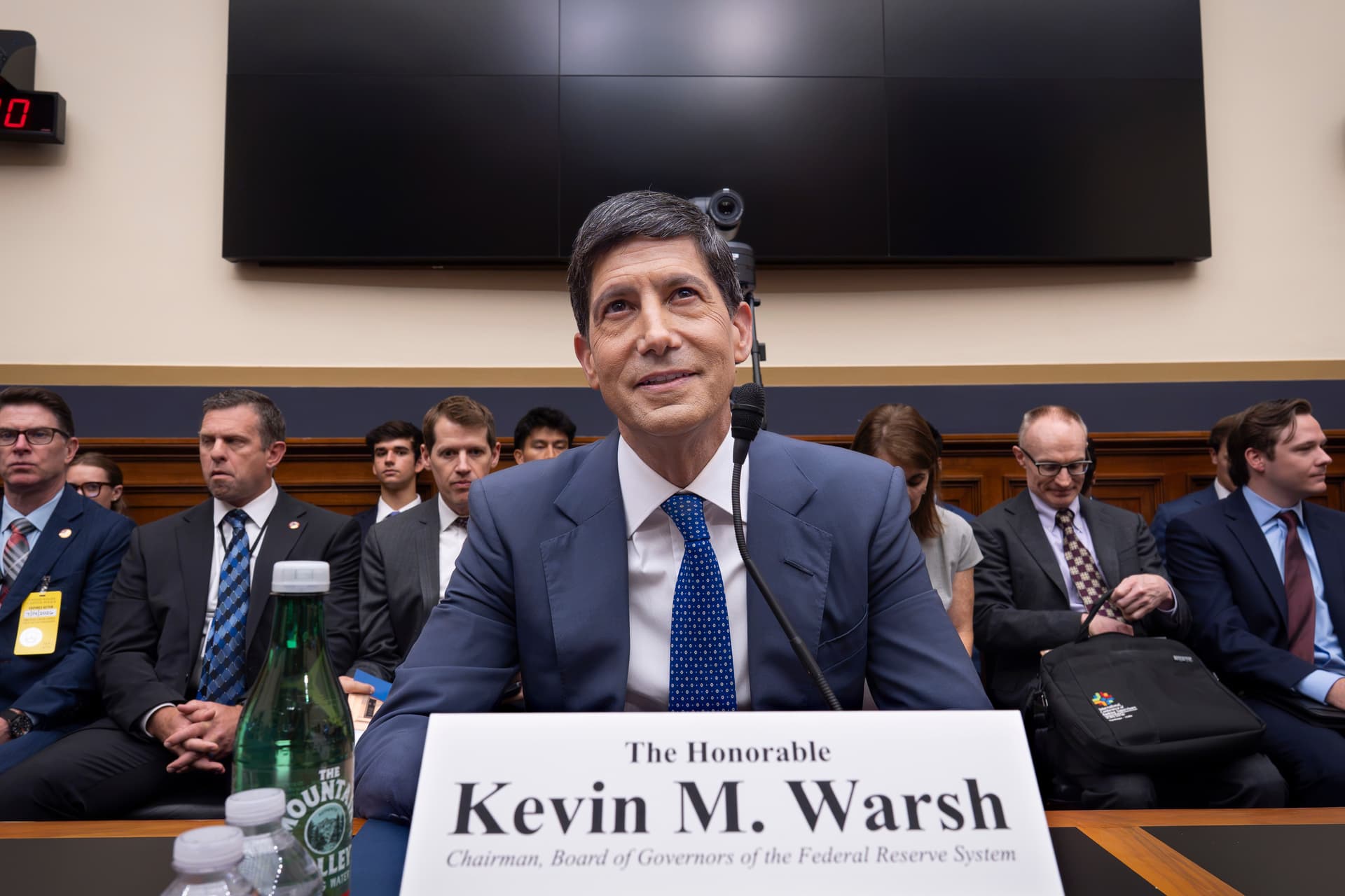 AP/J. Scott Applewhite The Federal Reserve chairman, Kevin Warsh, at the Capitol on July 14, 2026.