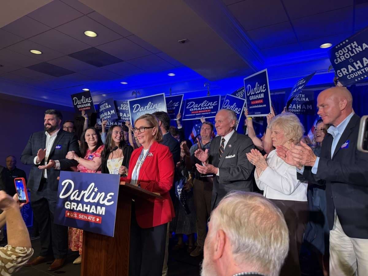 Darline Graham via X Senator Darline Graham celebrates her primary victory on August 25, 2026, over Congressman Ralph Norman for the U.S. Senate nomination in South Carolina.