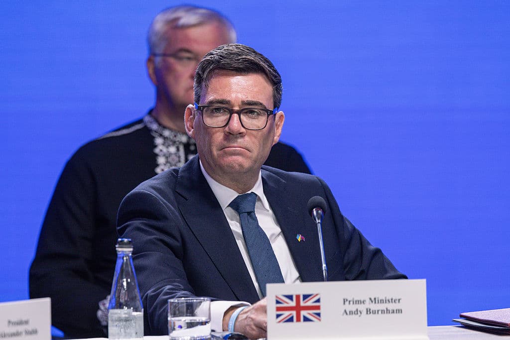 Diego Fedele/Getty Images Prime Minister Andy Burnham on August 24, 2026 at Kyiv, Ukraine