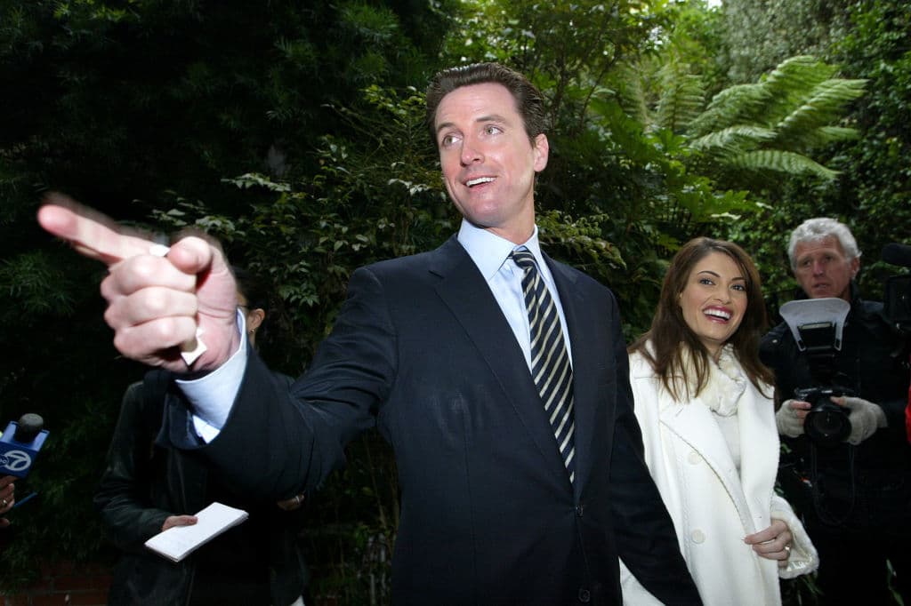 Justin Sullivan/Getty Images San Francisco mayoral candidate Gavin Newsom and his then-wife Kimberly Guilfoyle-Newsom pictured in 2003.