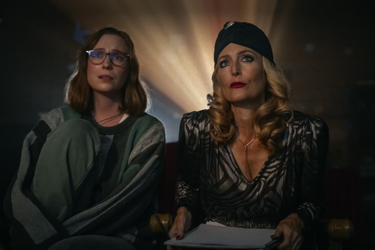 MUBI Hannah Einbinder and Gillian Anderson in 'Teenage Sex and Death at Camp Miasma.'