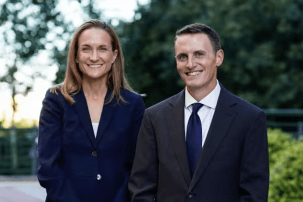 Via X Molly Gaston and J.P. Cooney appear in an official portrait to announce the launch of their private law firm, Gaston & Cooney PLLC, at Washington, D.C., in October 2025.