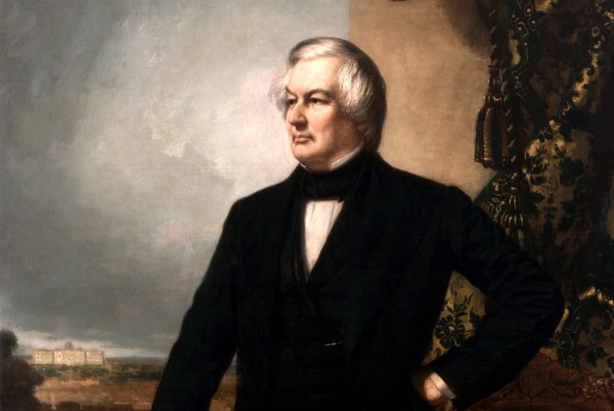Via Wikimedia Commons George Peter Alexander Healy's portrait of President Fillmore, who in 1856 received the nomination of the Know Nothing Party, detail.