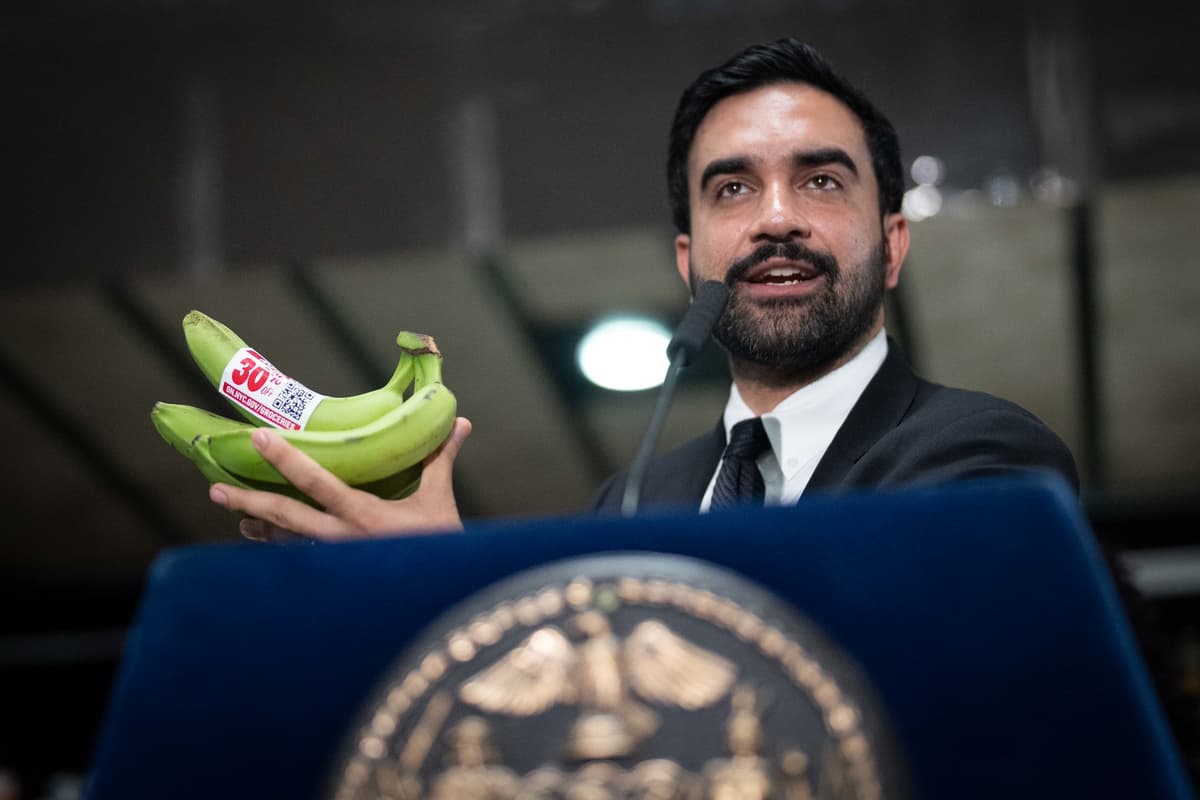 Michael Appleton/Mayoral Photography Office Mayor Zohran Mamdani announces that everyday groceries will be 30 percent cheaper at new municipal grocery stores at Brooklyn on July 27 2026.