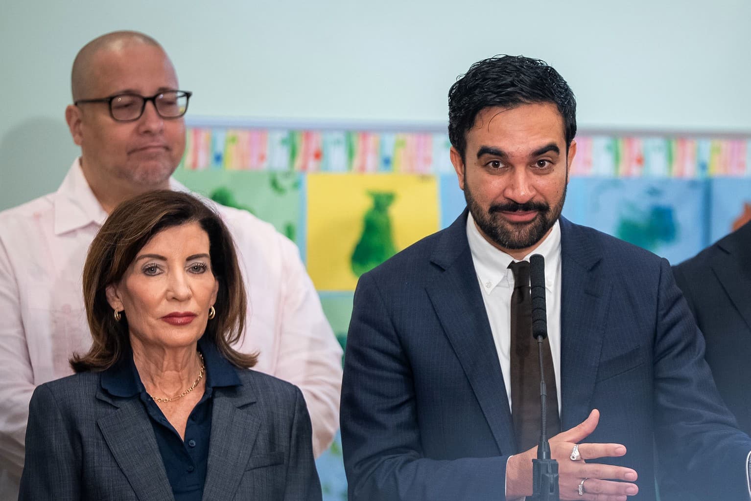 Ed Reed/Mayoral Photography Office Mayor Zohran Mamdani, right, and Governor Kathy Hochul, left, at The Bronx, August 4, 2026.