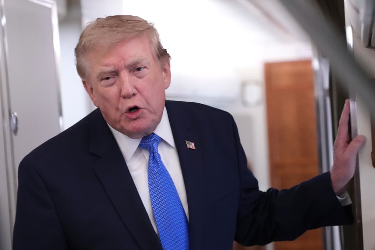 AP/Jacquelyn Martin President Trump speaks to reporters onboard Air Force One on August 2, 2026.