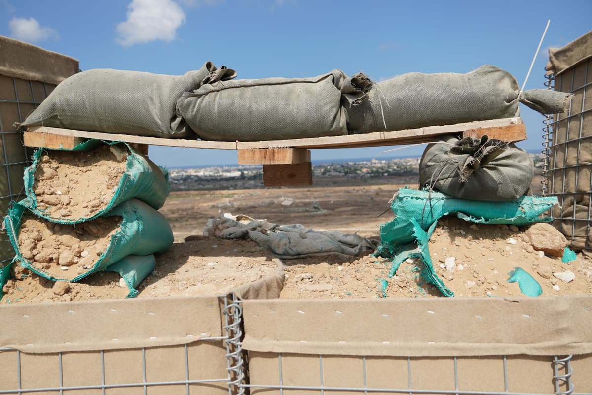 Jotam Confino A fortified IDF base overlooking the Palestinian city of Deir Al-Balah in central Gaza.