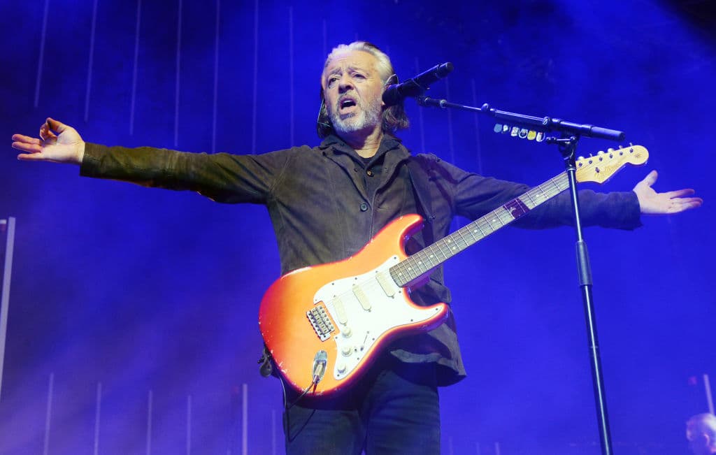 Rune Hellestad - Corbis/ Corbis via Getty Images Roland Orzabal of Tears for Fears performing at the Roskilde Festival in 2019.