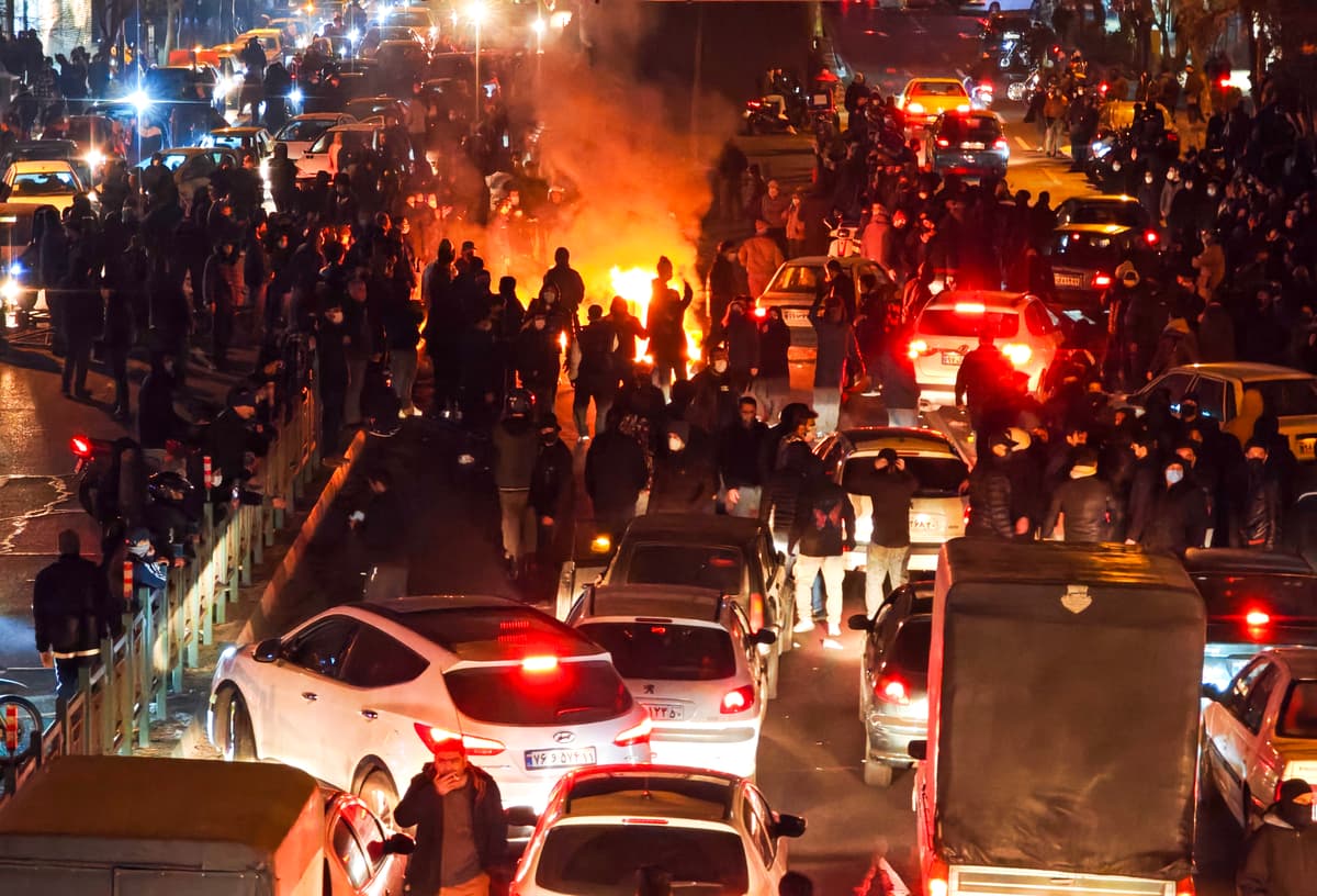Anonymous/Getty Images The last protests in Tehran in January.