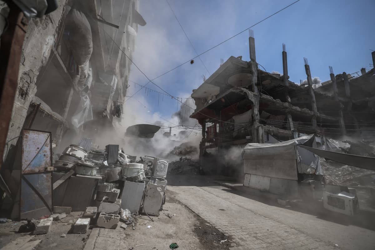 Omar Ashtawy/Getty Images Smoke rises following an Israeli strike in Gaza.