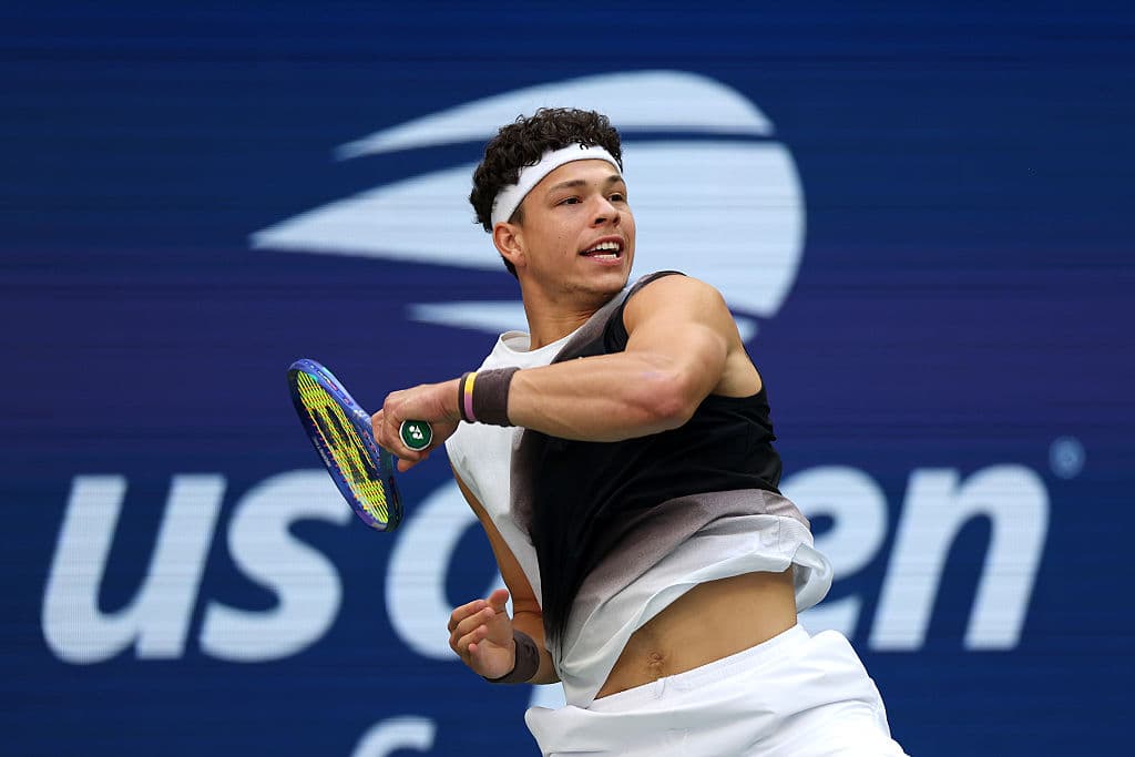 Patrick Smith/Getty Images Ben Shelton playing in the men's final of the U.S. Open tennis tournament in New York on September 14 2026.