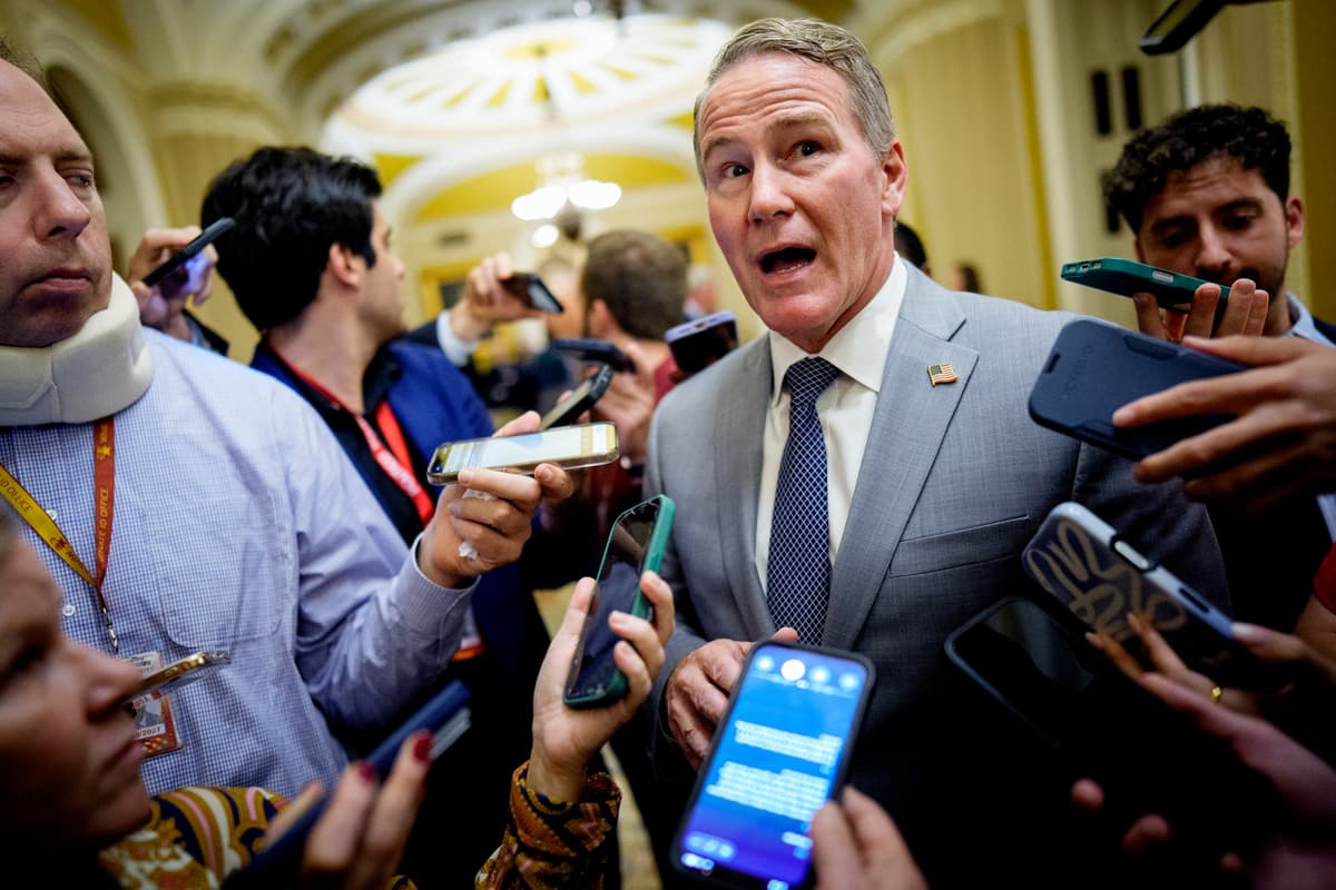 Andrew Harnik/Getty Images Senator Jon Husted speaks to reporters following policy luncheons at the Capitol Building on September 29, 2026.