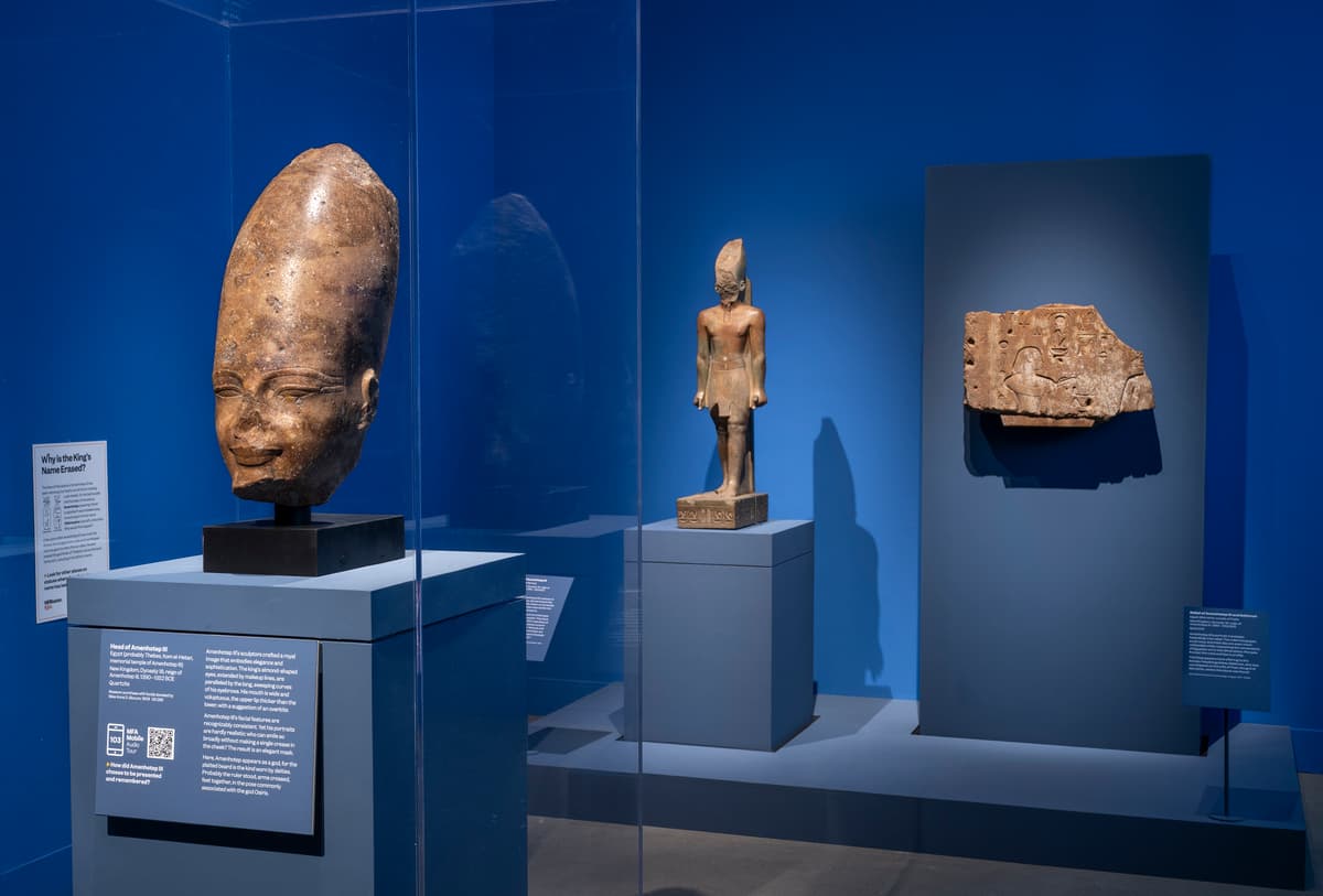 Museum of Fine Arts, Boston. Installation view of ‘Maverick Kings: Three Visionary Pharaohs of Egypt’s Golden Age’ exhibition at the Museum of Fine Arts, Boston.
