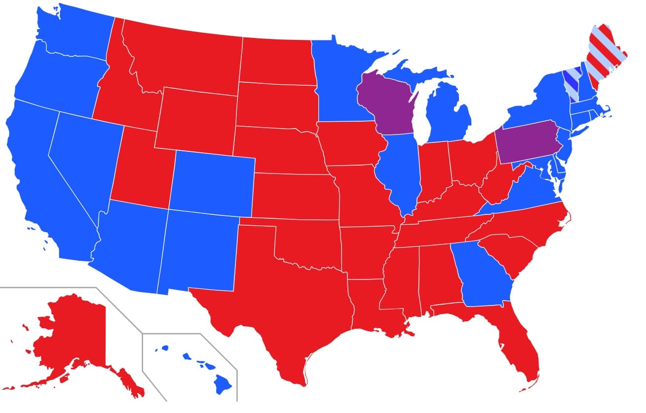 DimensionalFusion - Own work 119th United States Congress, CC BY-SA 4.0 Composition of the United States Senate at the beginning of the 119th Congress.