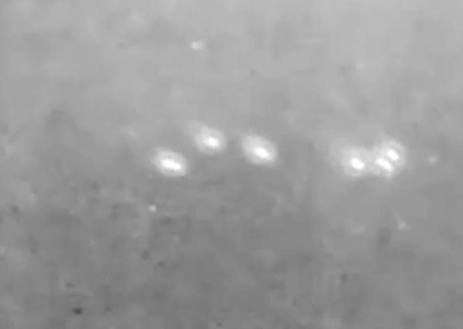 Department of Defense Six small spherical objects are seen moving in formation at speeds up to 480 mph in this video released by the Pentagon on September 18, 2026.