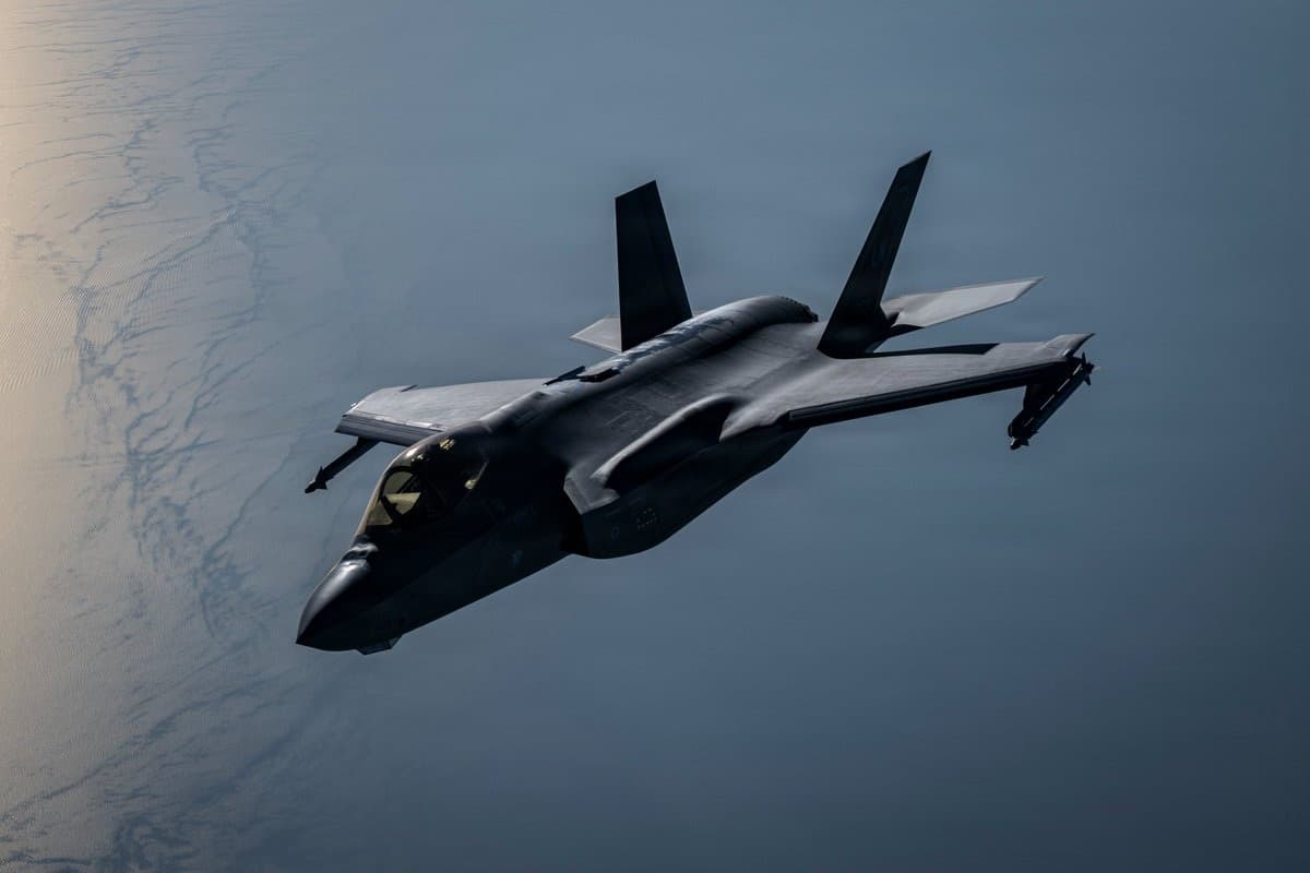 U.S. Central Command via X A U.S. Air Force F-35A stealth fighter jet patrols over regional waters on September 6, 2026, as U.S. Central Command forces enforce the maritime blockade against Iran.