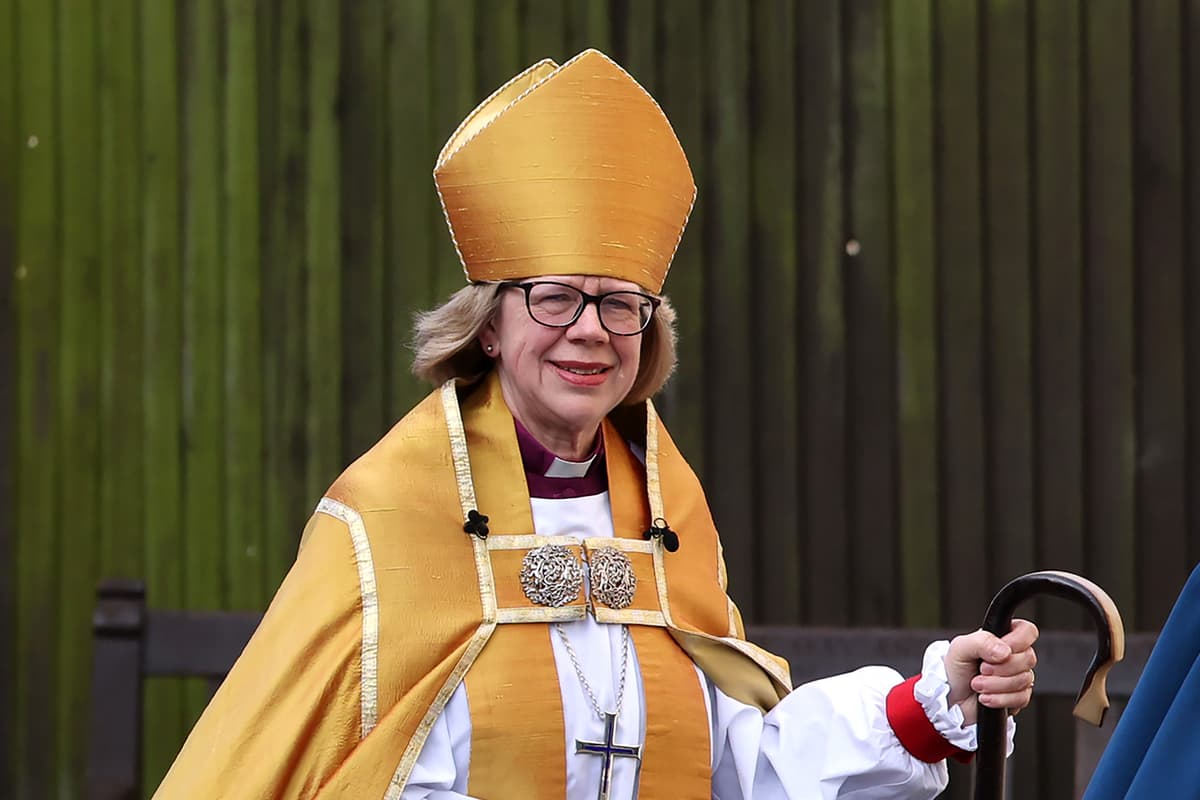 Dan Kitwood/Getty Images Dame Sarah Mullally arrives at Canterbury Cathedral before her enthronement as the first female leader of the Church of England on March 25, 2026.