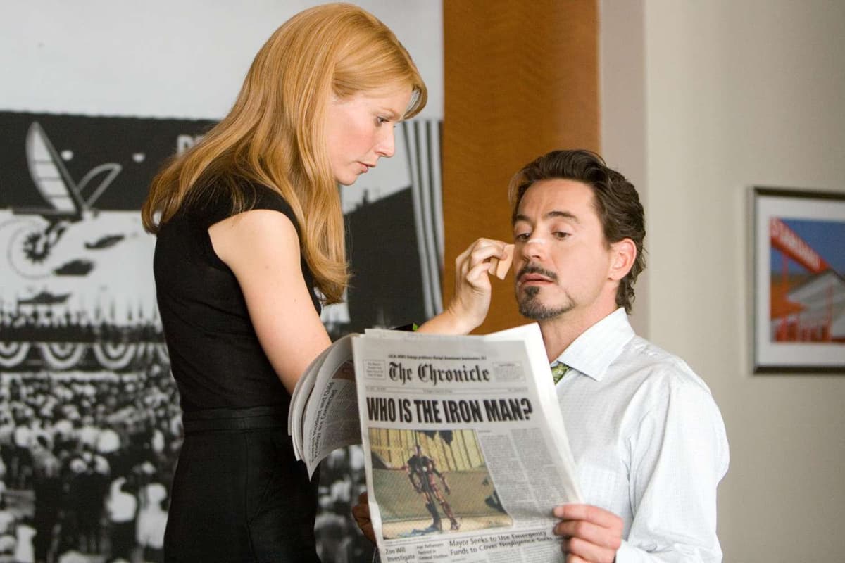 Marvel/ Paramount Gwyneth Paltrow and Robert Downey Jr. in 'Iron Man.'