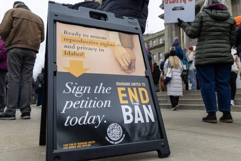 Via Instagram Opponents of their state’s abortion ban gather signatures for a ballot initiative at Boise, Idaho, on January 25, 2026.