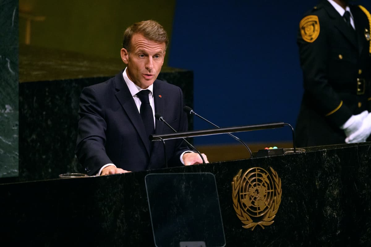 Alexi J. Rosenfeld/Getty Images President Emmanuel Macron speaks during the 81st session of the United Nations General Assembly, September 22, 2026.