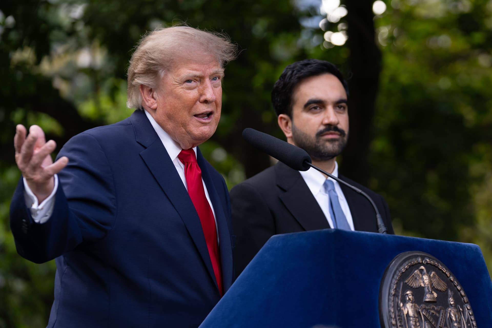 Michael Appleton/Mayoral Photography Office Mayor Zohran Mamdani hosts President Trump at Gracie Mansion on September 21, 2026.