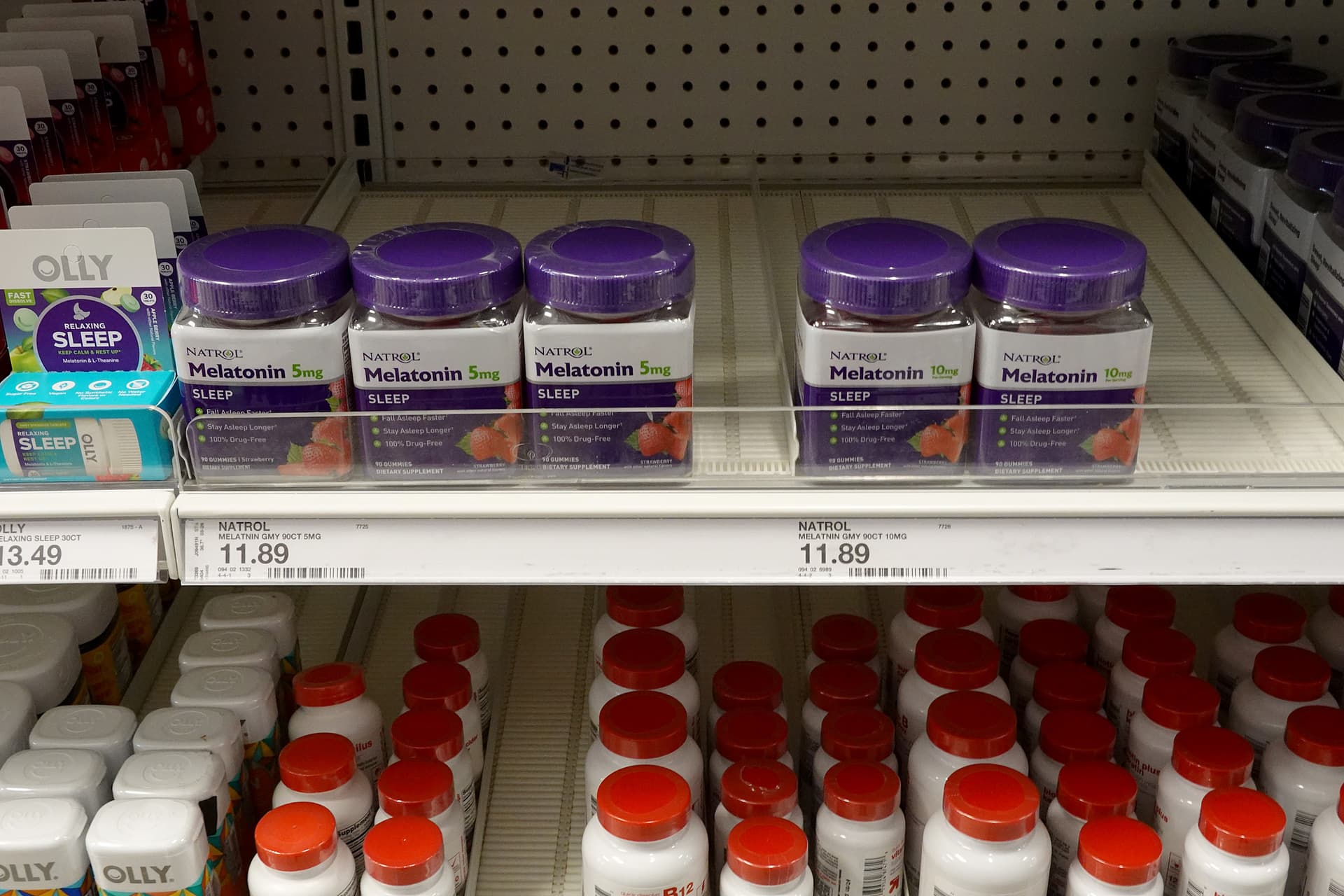 Joe Raedle/Getty Images Melatonin gummies, are displayed for sale in a store on April 26, 2023 at Miami, Florida.
