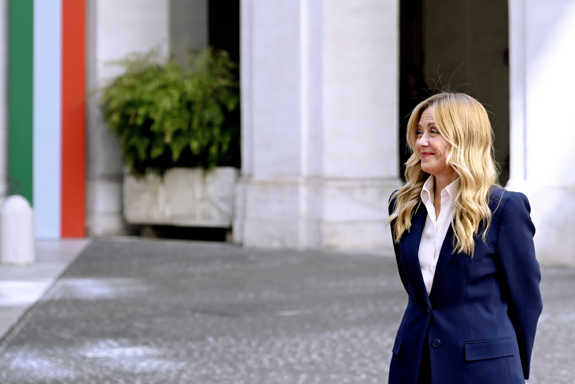 Simona Granati/Corbis via Getty Images Prime Minister Giorgia Meloni at Rome's Palazzo Chigi on September 15, 2026.