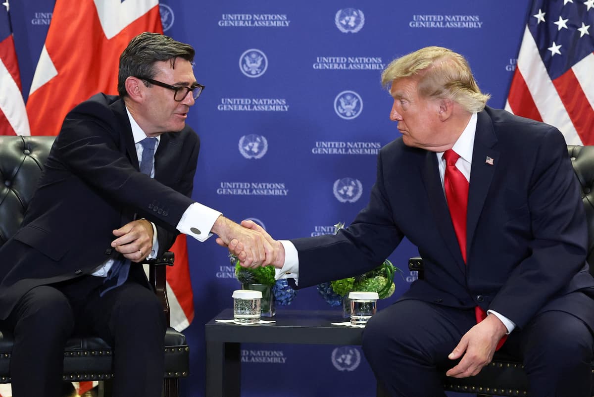 Toby Melville - WPA pool/Getty Images Prime Minister Andy Burnham shakes hands with President Trump on the sidelines of the 81st United Nations General Assembly on September 22, 2026.