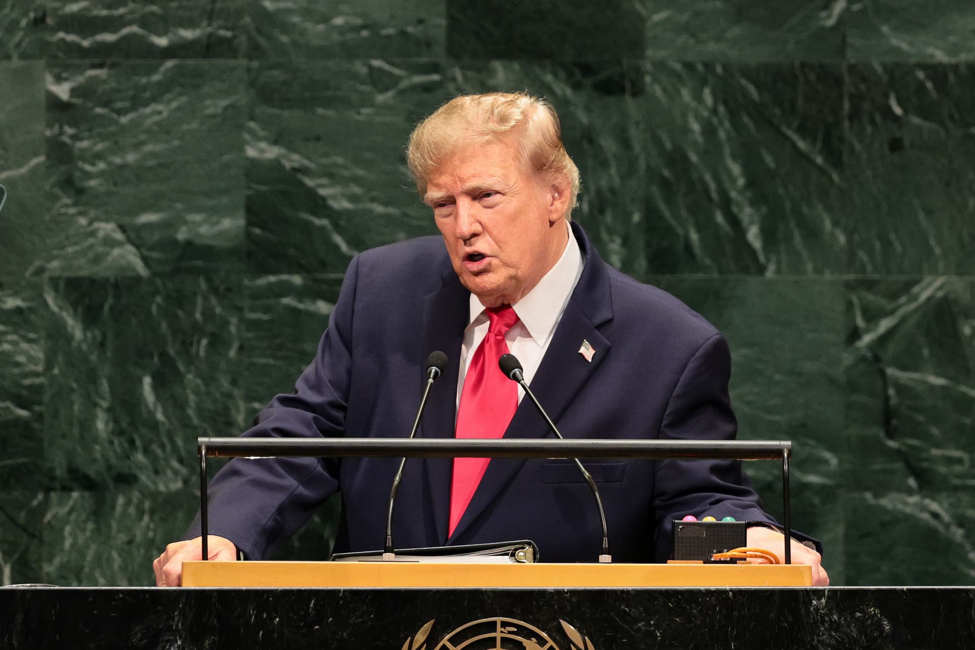 Michael M. Santiago/Getty Images President Trump speaks during the 81st session of the United Nations General Assembly, September 22, 2026.