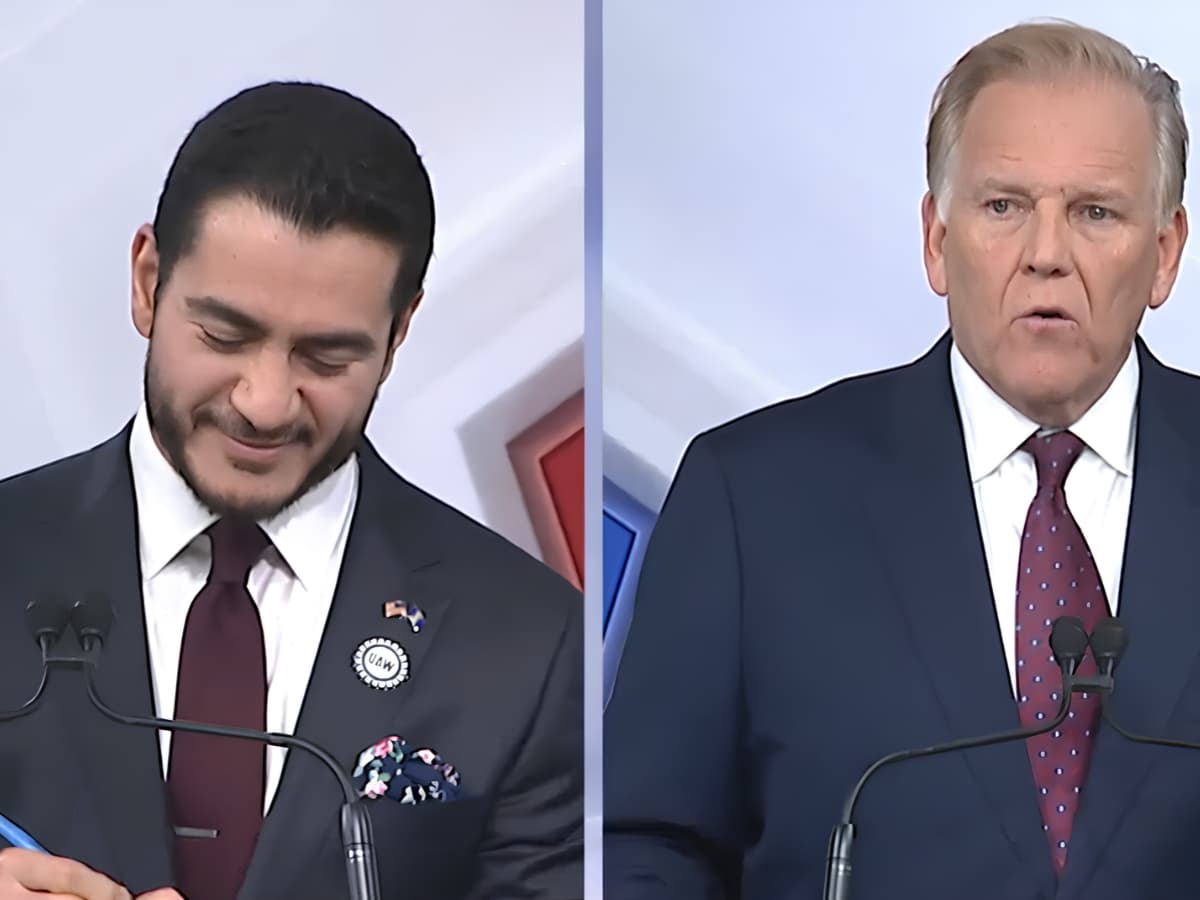 WXYZ Detroit via X Democrat Abdul El-Sayed and Republican Mike Rogers of Michigan participate in their final debate on October 21, 2026, before the U.S. Senate election.