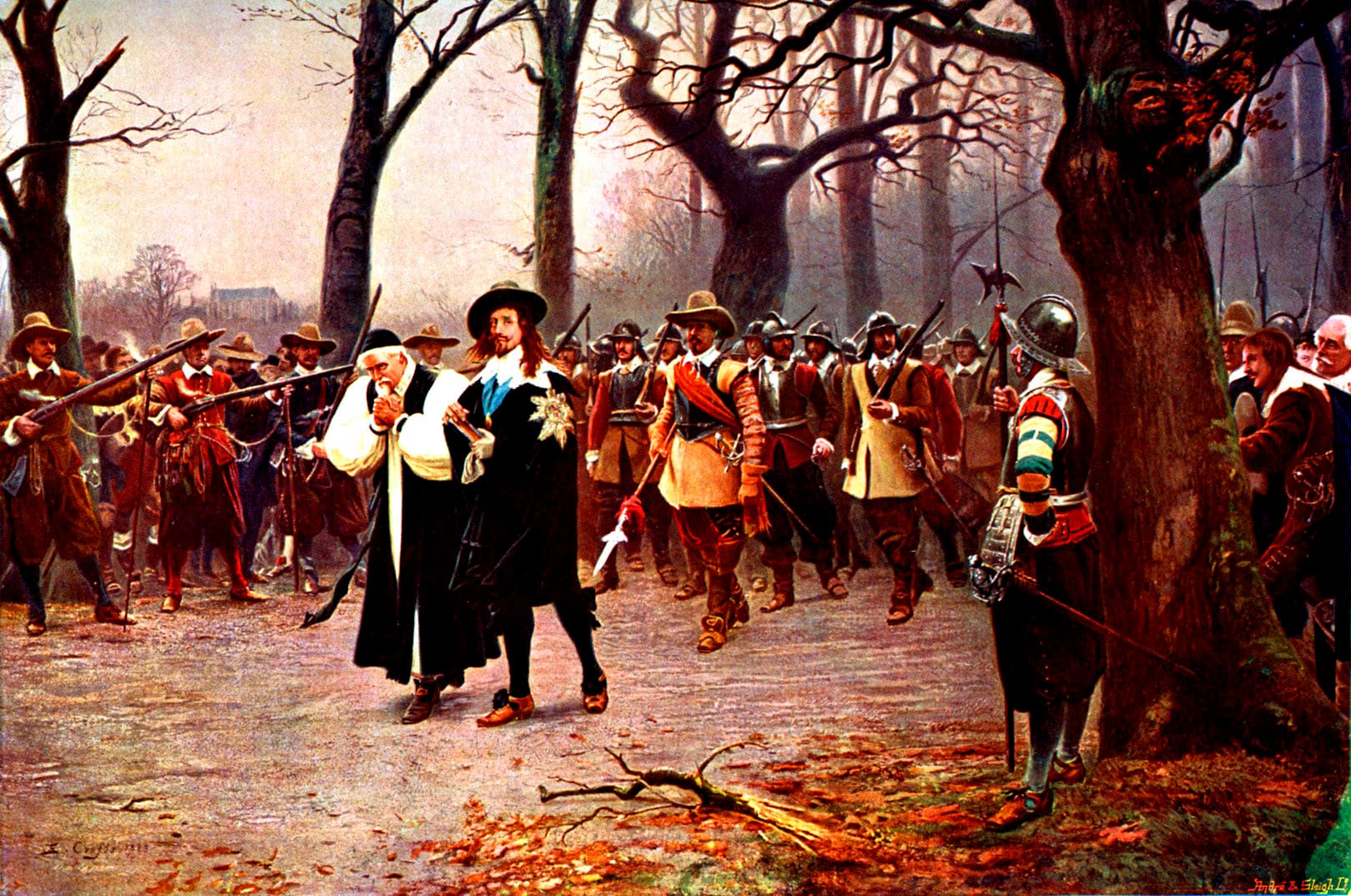 Culture Club/Getty Images. Charles I on his way to be executed, 30 January 1649.