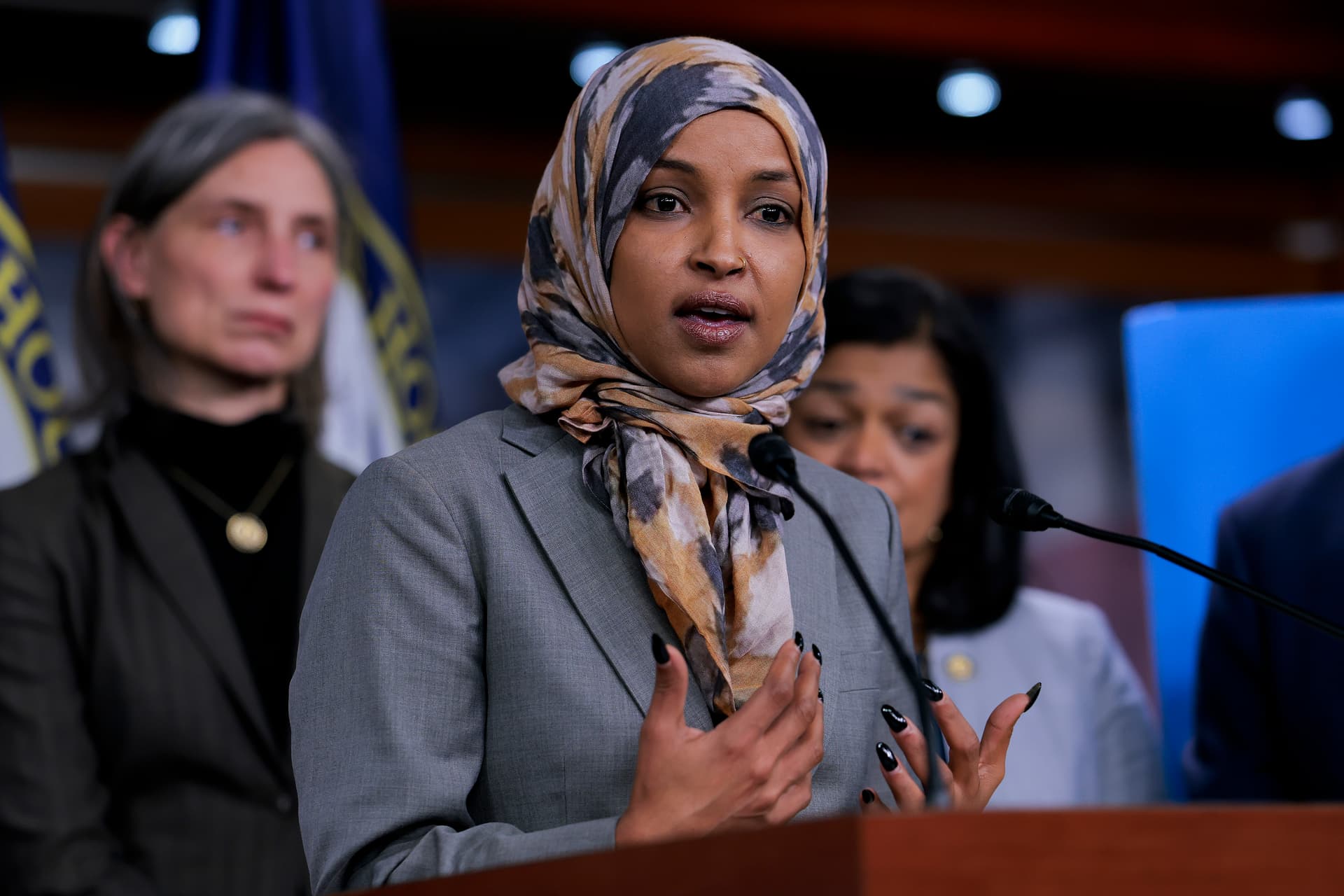Heather Diehl/Getty Images. Rep. Ilhan Omar, Deputy Chair of the Congressional Progressive Caucus.