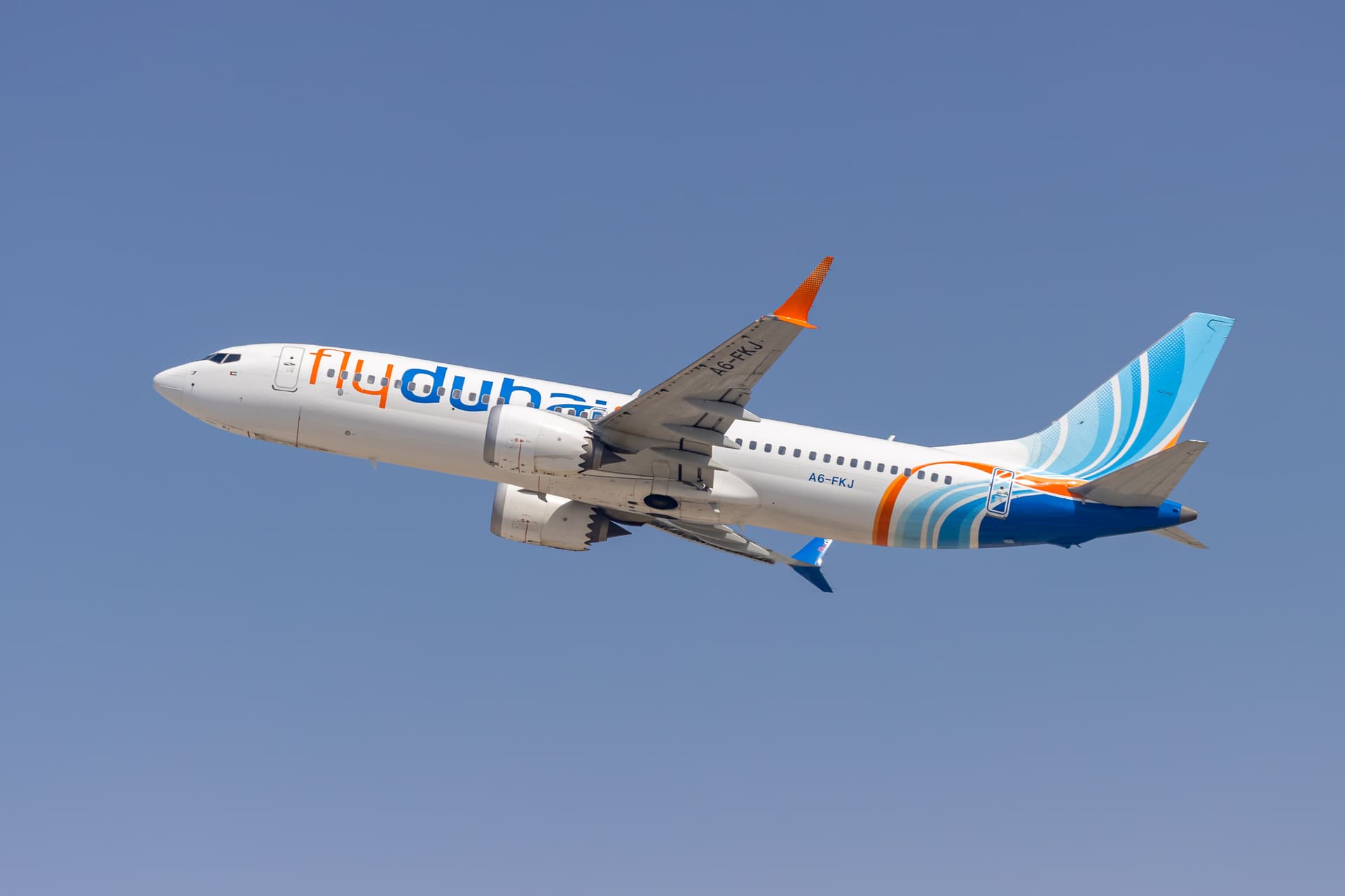 Getty Images. A FlyDubai Boeing 737 Max.