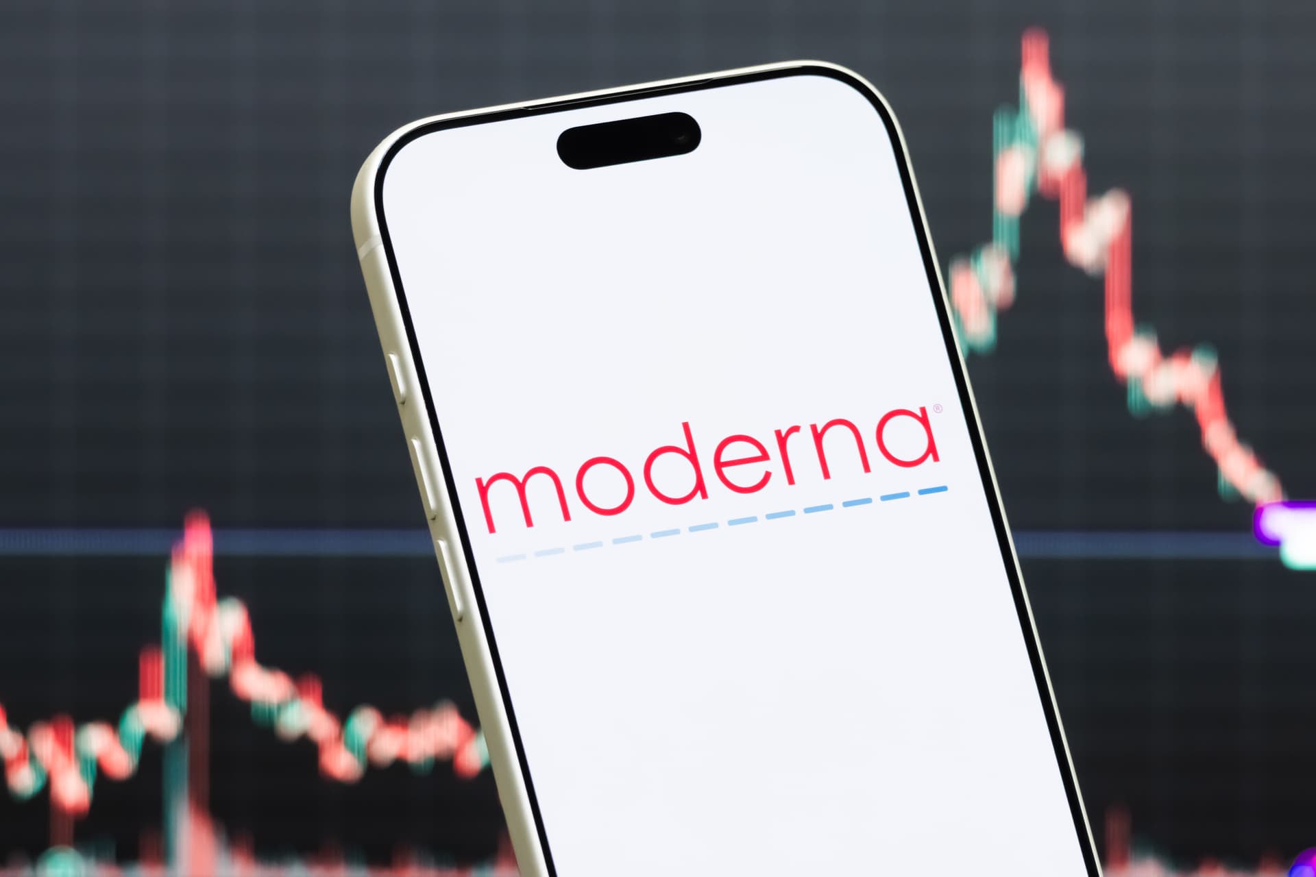 Cheng Xin/Getty Images A smartphone displays the logo of Moderna, Inc., one of two companies developing an mRNA-based treatment to reduce the risk of relapse in melanoma patients.