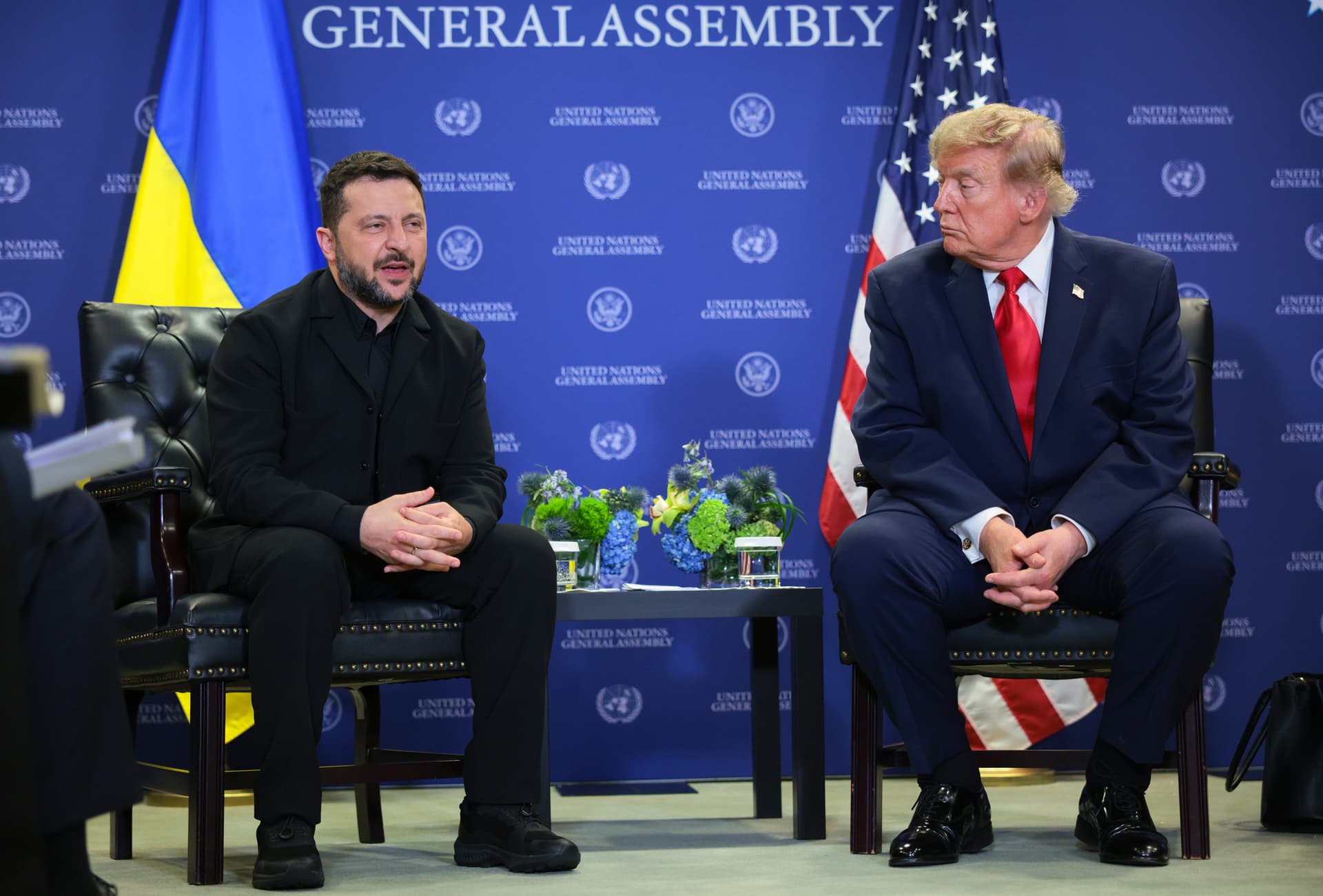 Chip Somodevilla/Getty Images President Volodymyr Zelensky and President Trump hold a bilateral meeting in conjunction with the 81st session of the United Nations General Assembly on September 22, 2026 at New York City.