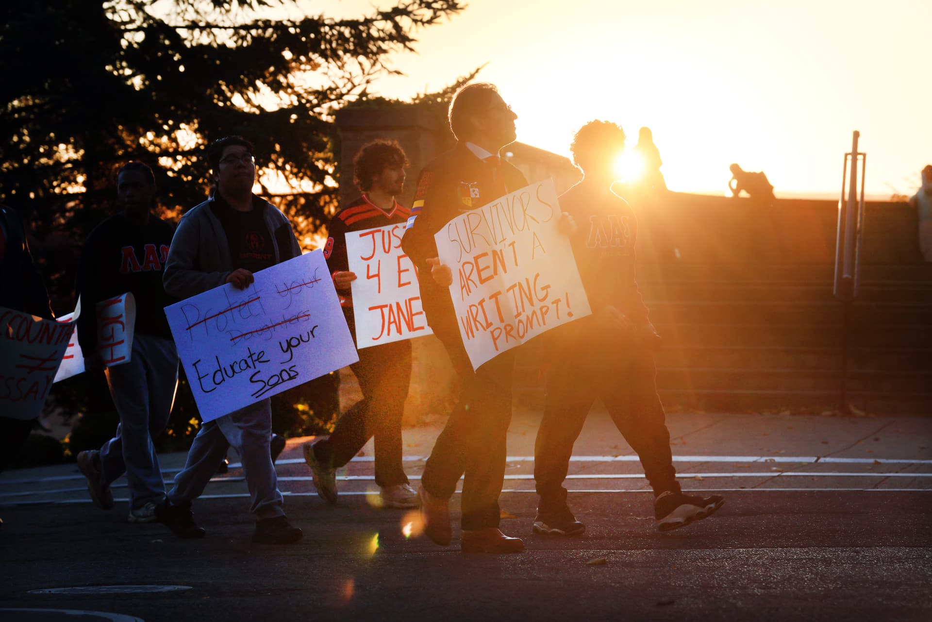 Spencer Platt/Getty Images Students walk on the campus of Cornell University at sunset following a protest and rally against the university’s actions after a student was sexually assaulted at a campus fraternity in 2024 on October 5, 2026.
