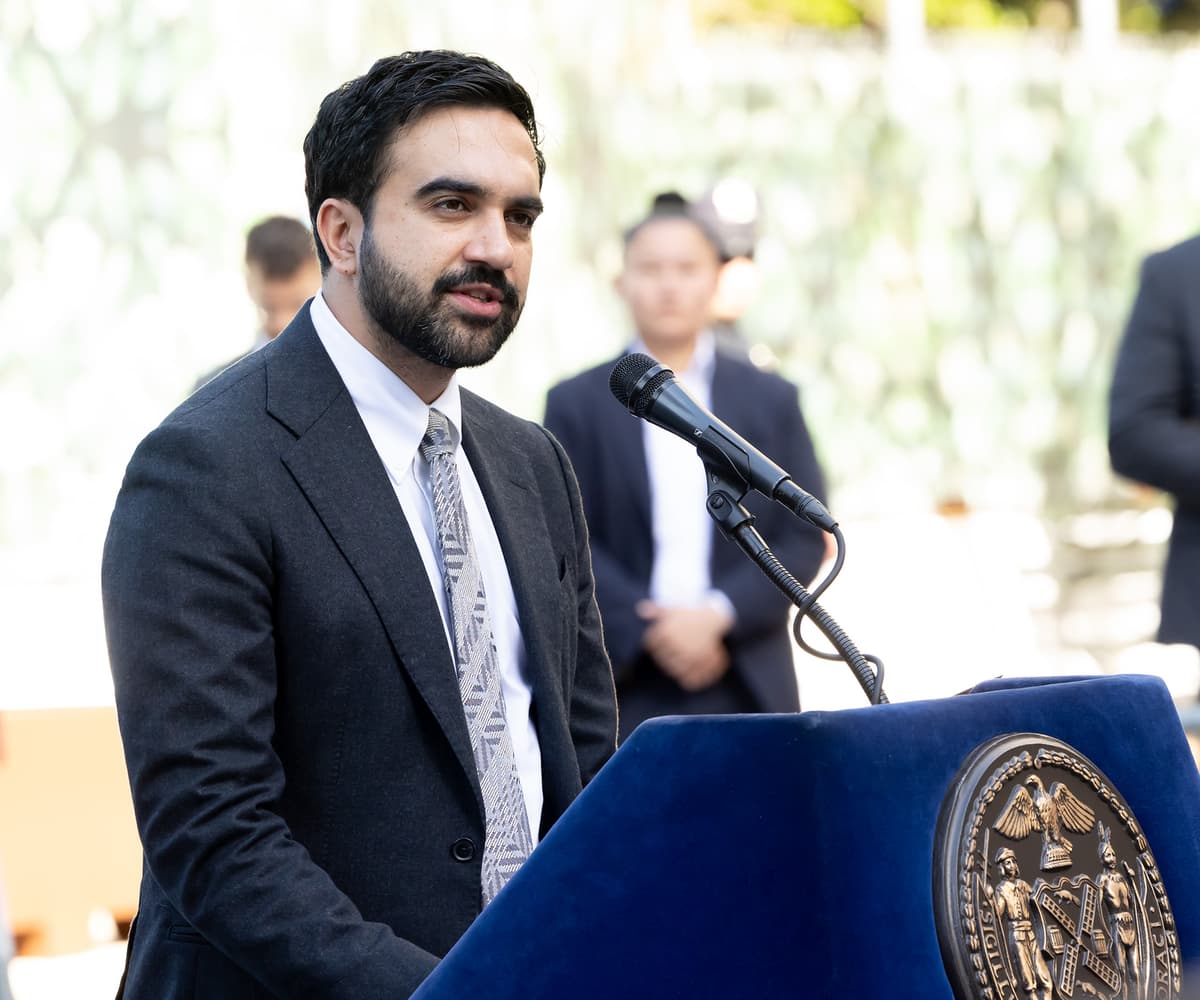 Janet Mayer/Bauer-Griffin/GC Images. New York City Mayor Zohran Mamdani is seen at the NYPD Memorial Wall unveiling.