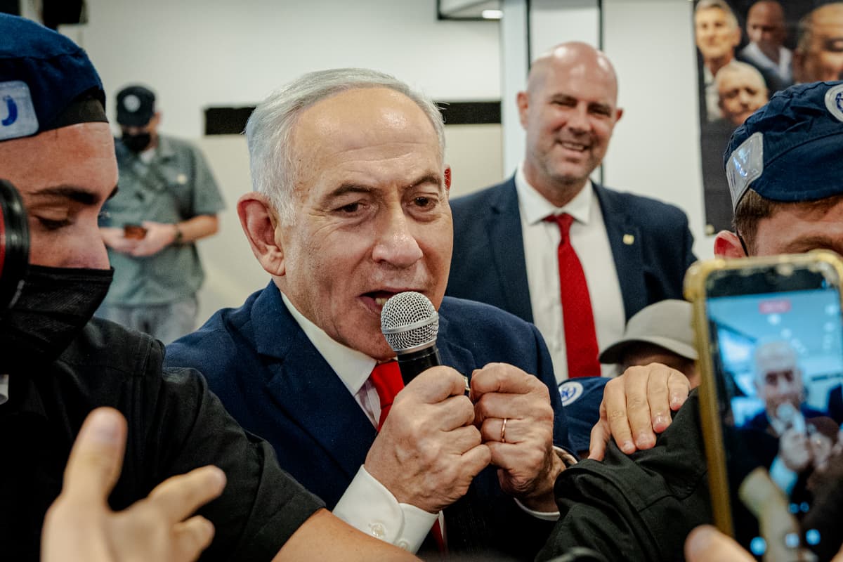 Erik Marmor/Getty Images Prime Minister Benjamin Netanyahu speaks to local residents and supporters during a campaign stop at HaTikva Market on October 22, 2026, at Tel Aviv, Israel. Israel heads to the polls on October 27 in its national legislative elections.