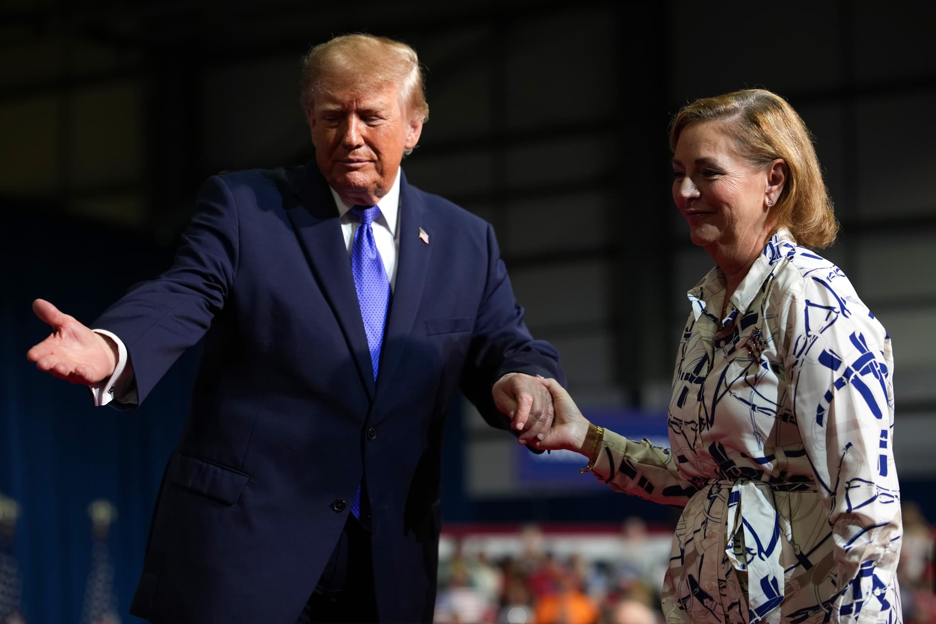 Andrew Harnik/Getty Images Senator Darline Graham departs after speaking during a campaign rally with President Trump at Rock Hill, South Carolina, on October 29, 2026.