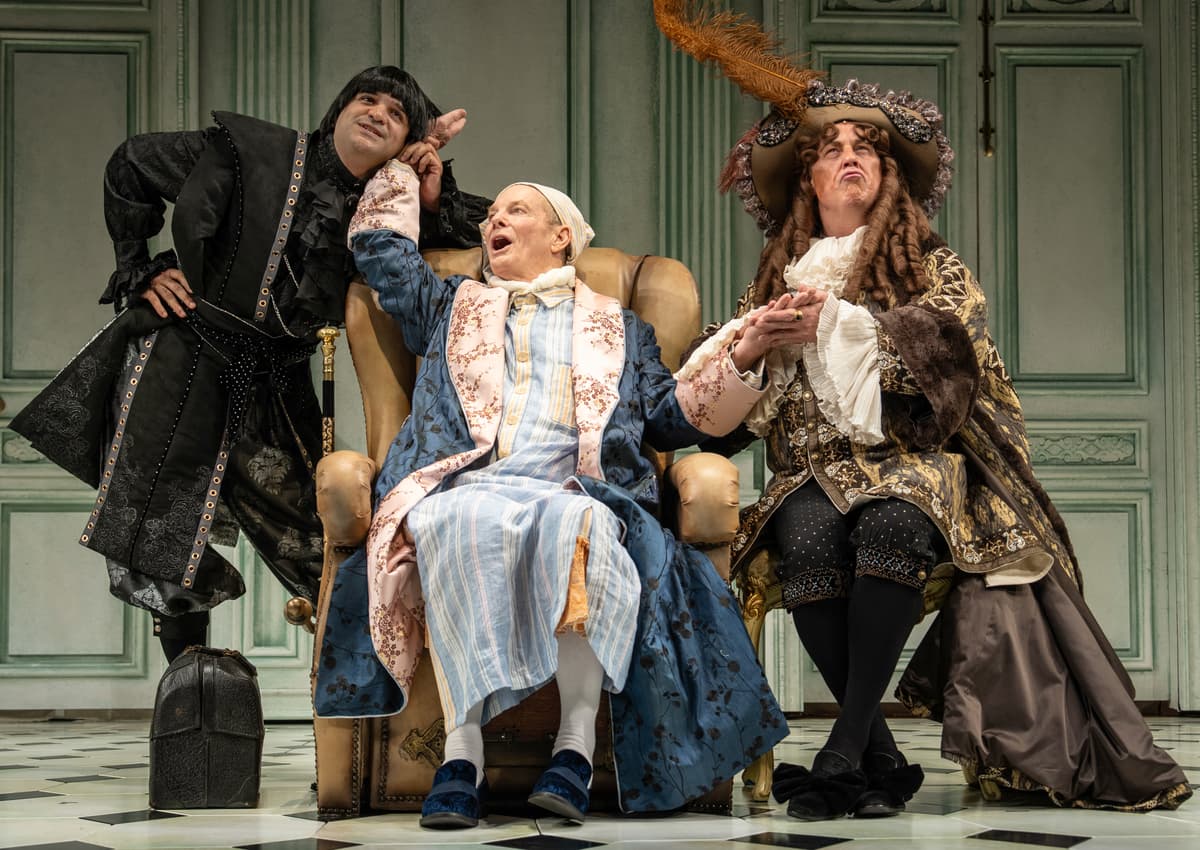 Joan Marcus Hiram Delgado, Bill Irwin, and Brooks Ashmanskas in 'The Imaginary Invalid.'